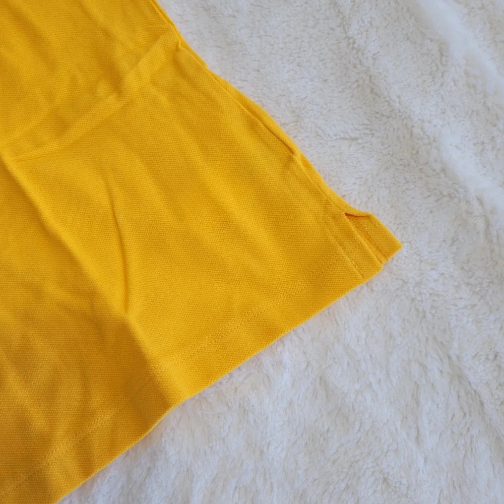 The Childrens Place Polo Shirt Kids XXL 16 Yellow Ruffle Trim Stretch Fabric